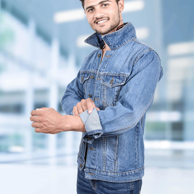 A2Z Mens Jacket Fashion Denim Jacket Jeans Long Sleeves Coat for Mens S To 3XL