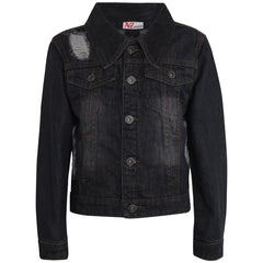 Kids Girls Denim Jackets Ripped Fashion Faded Jeans Jacket New Age 3-13 Years