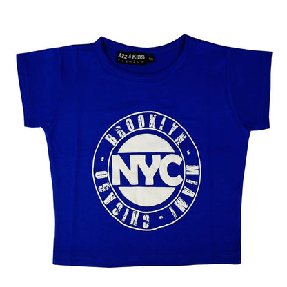 Kids Girls NYC BROOKLYN MIAMI CHICAGO Print Crop Top T Shirt Age 7-13 Years