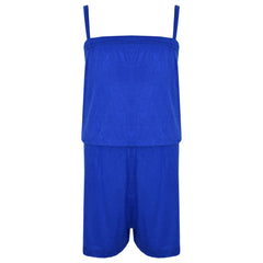 Kids Girls Plain Color Playsuit Trendy Summer All In One Jumpsuit New Age 5-13 Y