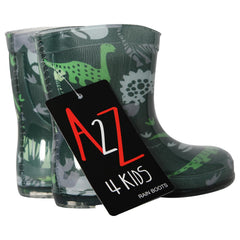 A2Z 4 Kids Boys Dinosaur Print Rain Boots PVC Waterproof Wellington Boot Wellies