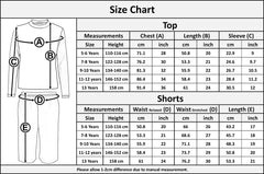 Kids Boys Long Sleeve Pyjamas Contrast T-Shirt Shorts loungewear Age 5-13 Years