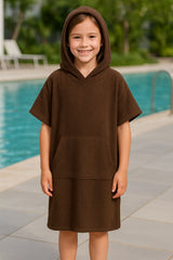 Kids Bathrobe 100% Cotton Hooded Dressing Gown Unisex 2-13 Years