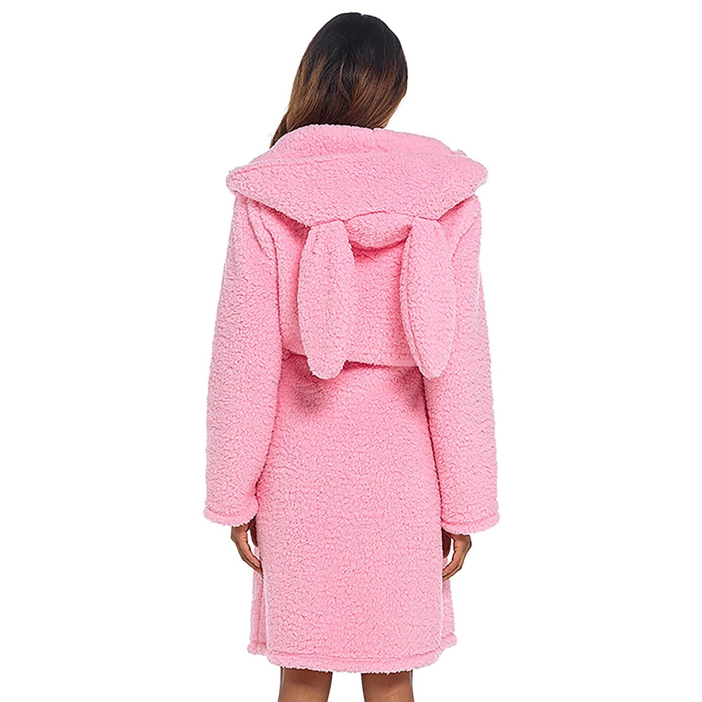 A2Z Womens Luxurious Fluffy Fleece Robe Winter Sherpa Hooded Dressing Gown