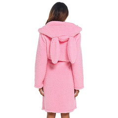 A2Z Womens Luxurious Fluffy Fleece Robe Winter Sherpa Hooded Dressing Gown
