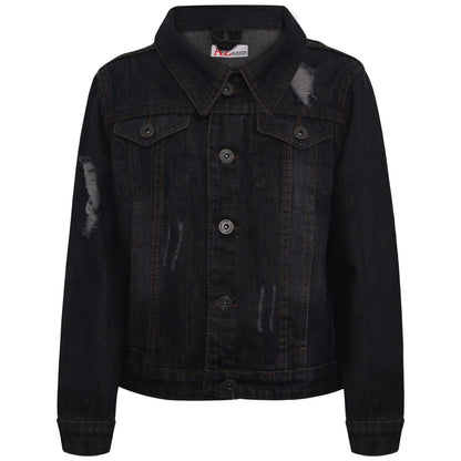 Kids Boys Denim Jacket Ripped Jeans Fashion Jackets Coat Age 3-13 Years