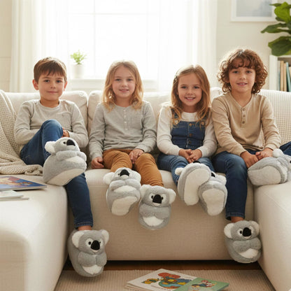 A2Z 4 Kids Boys Girls Cute Animal Slippers Non-Slip Winter Plush Warm Baby Shoes