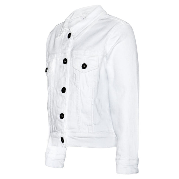Women White Denim Jacket Cotton Casual Fashion Vintage Classic Streetwear Jeans