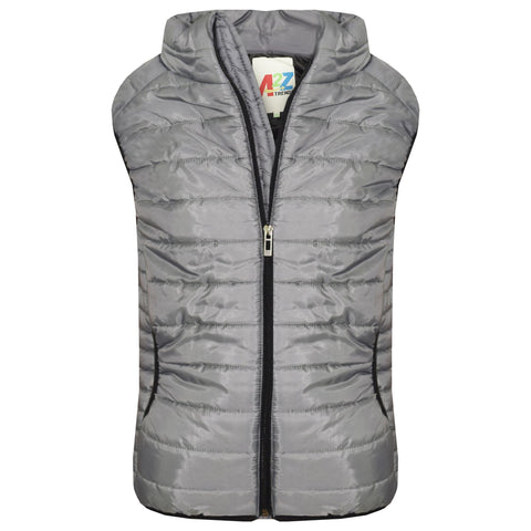 Kids Girls Boys Sleeveless High Neck Padded Lined Gilet Bodywarmer Jackets 5-13Y