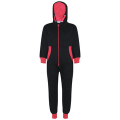 Kids Girls Boys A2Z Onesie One Piece Contrast Fleece Hoodie All In One Jumpsuit