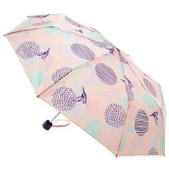 Ladies Supermini Umbrella Pastel Birds AOP Weather Resist Folding Compact Brolly