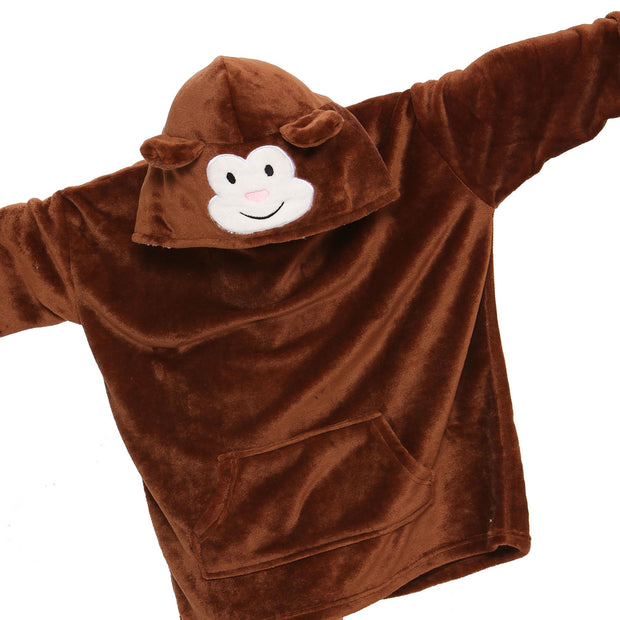 A2Z Unisex Mens Ladies Oversized Kangaroo Pocket Hooded Animal Wearable Blanket