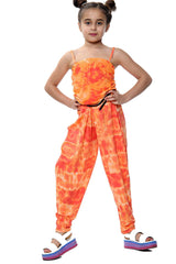 Kids Girls Jumpsuit Tie Dye Print Trendy Fahsion Playsuit All In One Jumpsuits