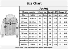 Kids Boys Denim Jacket Fleece Long Sleeves Hooded Stylish Jeans Coat For 2-13 Yr