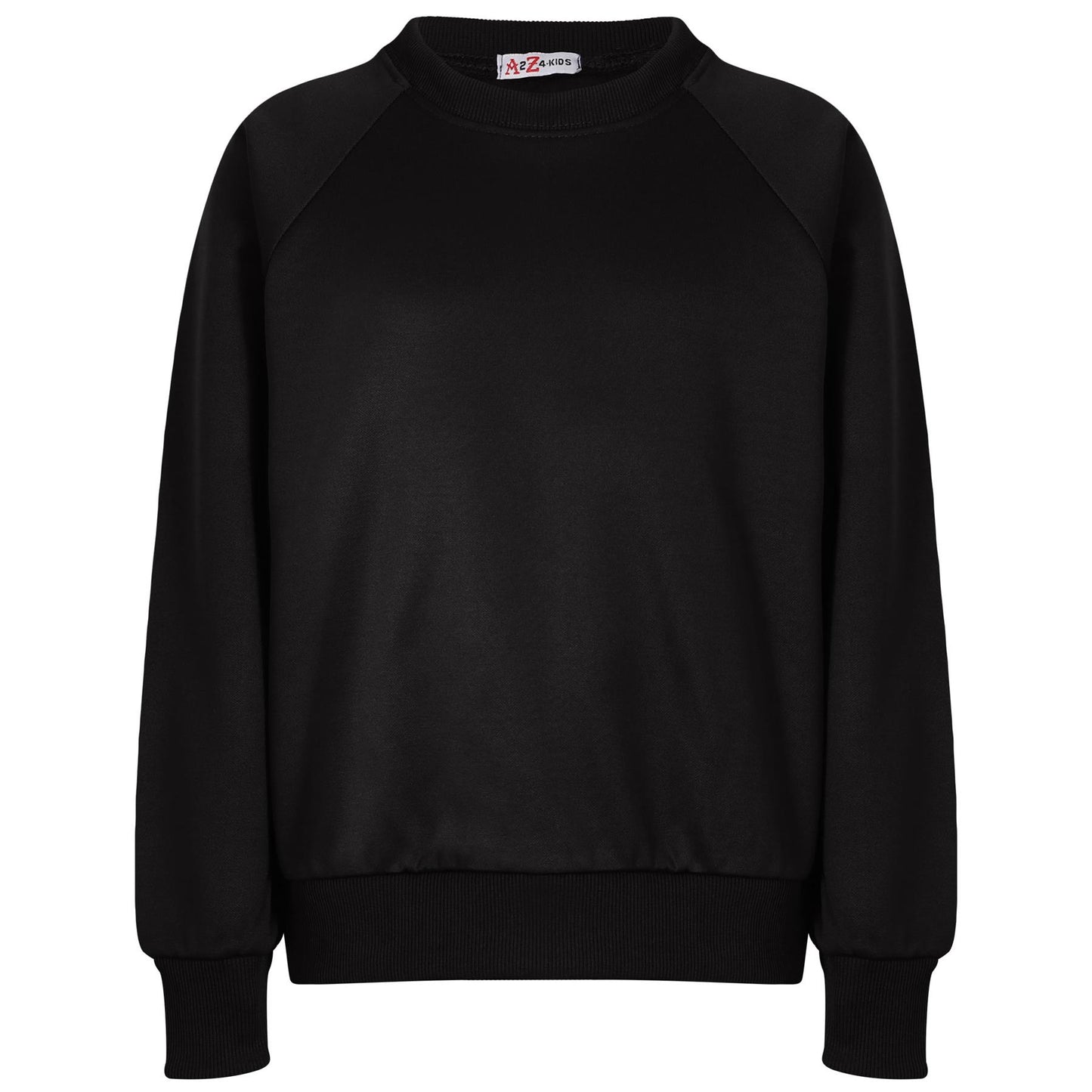 A2Z 4 Kids Girls Boys Unisex Plain Black Color Raglan Sleeves Fleece Tracksuit Jumper Sweatshirts & Bottom Jogging Suit Joggers Age 5 6 7 8 9 10 11 12 13 Years