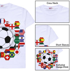 Kids Unisex England Flag Print Football World Cup Soft T Shirt Top