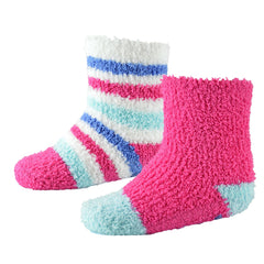 Infant Baby Boys Girls Slipper Fluffy Socks With Gripper Pack of 2 Newborn Socks
