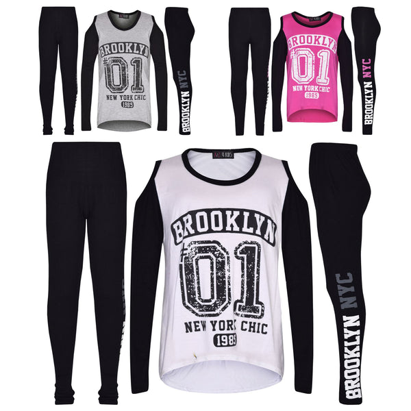 Girls Top Kids Brooklyn #01 Print Trendy Top & Fashion Legging Set 7-13 Years