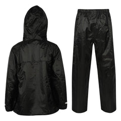 Kids Boys Girls Waterproof Hooded Rain Suit Jacket & Pants Set with Bag 3-14 Yrs