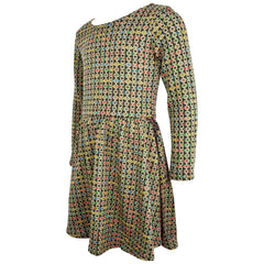 Kids Girls Skater Dress Long Sleeve Tweed Texture Flared Party Summer Dresses