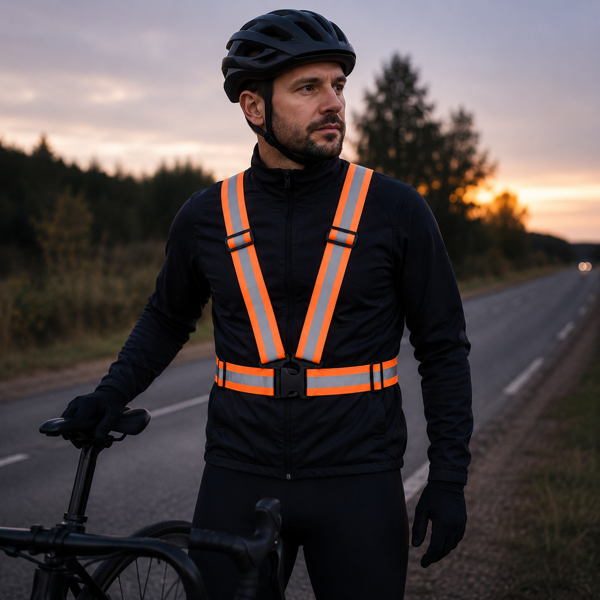 A2Z Adjustable Reflective Safety Belt High Visibility Elastic Harness Vest