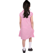 Girls Uniform School Dress Gingham Check Printed Dress With Matching Scrunchies - A2Z 4 Kids