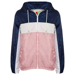 Kids Boys Girls Windbreaker Contrast Block Hooded Jackets Rain Mac Raincoat 5-13