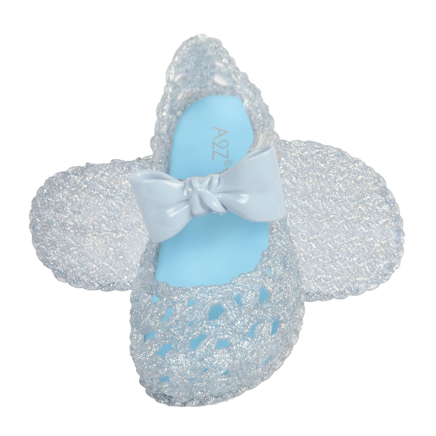 A2Z 4 Kids Girls Glitter Sliders PVC Soft Jelly Slip-On Bow Shoes Summer Holiday