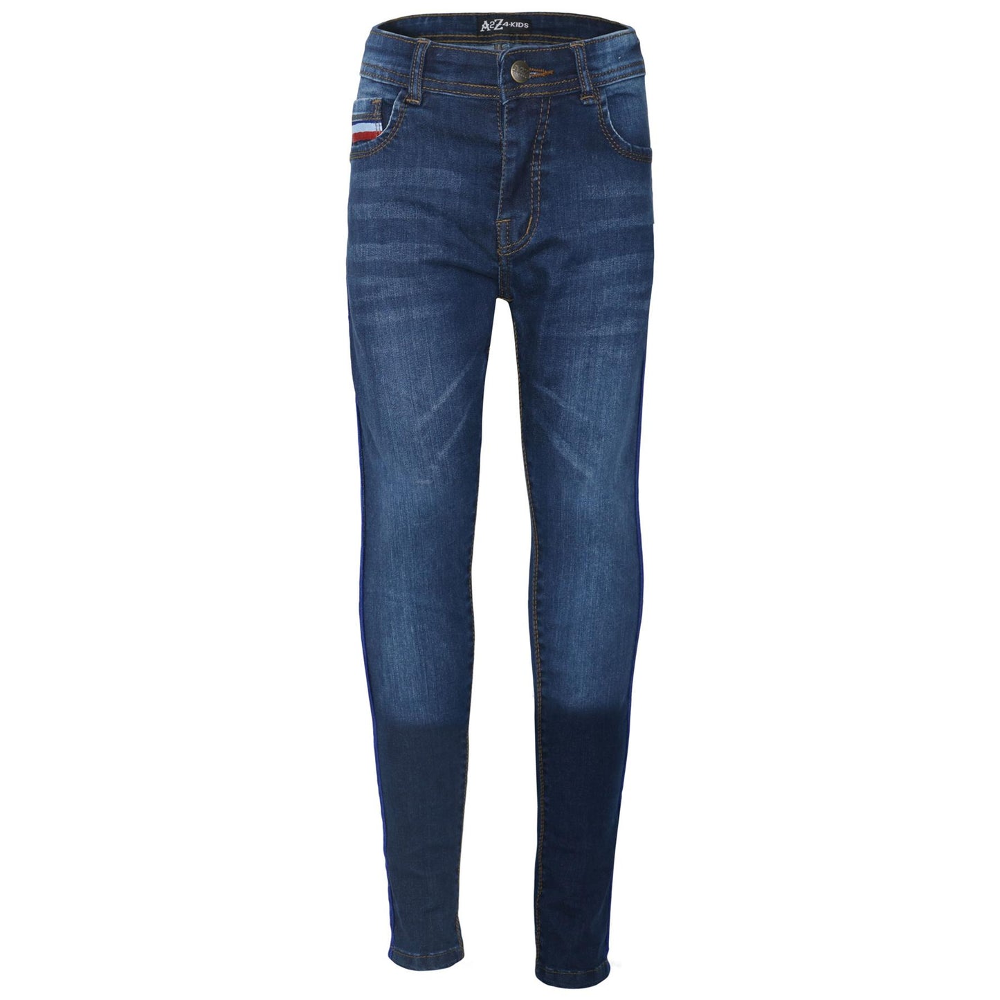 Kids Boys Skinny Denim Jeans Contrast Taped Stretchy Pants Trouser Age 5-13 Year