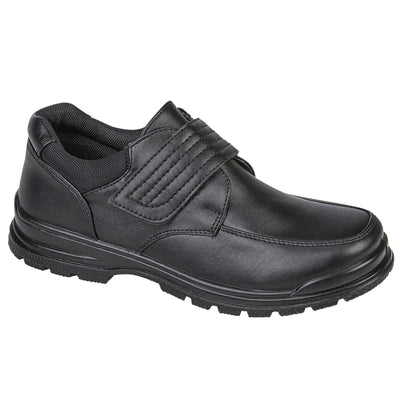 Boys School Shoes Wide Fit Hook and Loop Formal Shoes Anti Slip Uniform Shoes