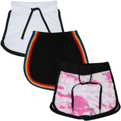 Kids Girls Shorts Contrast Athletic Gym Wear Dance Sports Summer Hot Short Pants