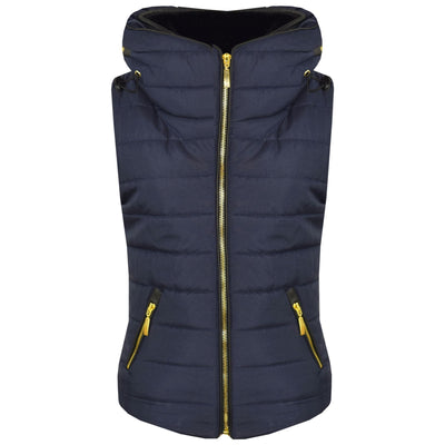 A2Z 4 Kids Kids Girls Boys Designer's Navy Sleeveless Hooded Padded Quilted Puffer Bubble Gilet Bodywarmer Jackets 5 6 7 8 9 10 11 12 13 Years