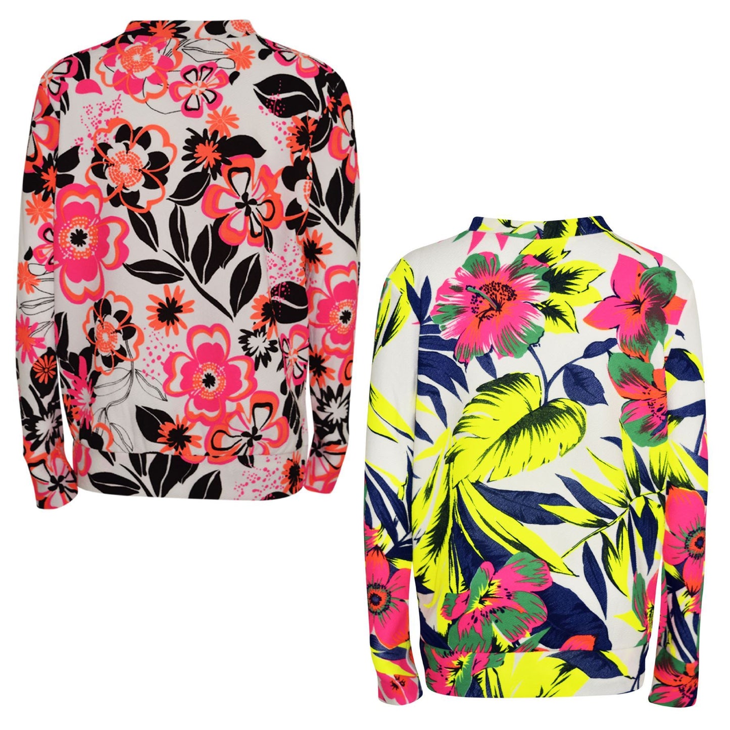 Kids Girls Tracksuit Neon Floral Tropical Print Lounge Suit Bottom Joggers 7-13