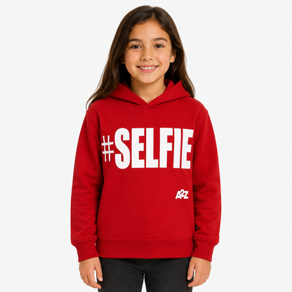 Kids Girls Boys Sweat Shirts Tops #Selfie Hooded Jumpers Hoodies New Age 2-13 Yr