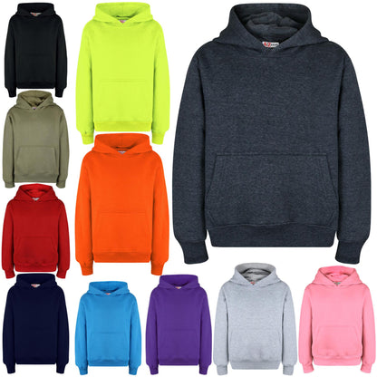 Girls Boy Plain & Tie Dye Print Sweatshirt Pullover Hooded Jumper PE School Coat