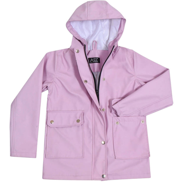 PU Raincoat Jacket Windbreaker Waterproof Parka Hooded For Girls Boys Age 5-13 Years