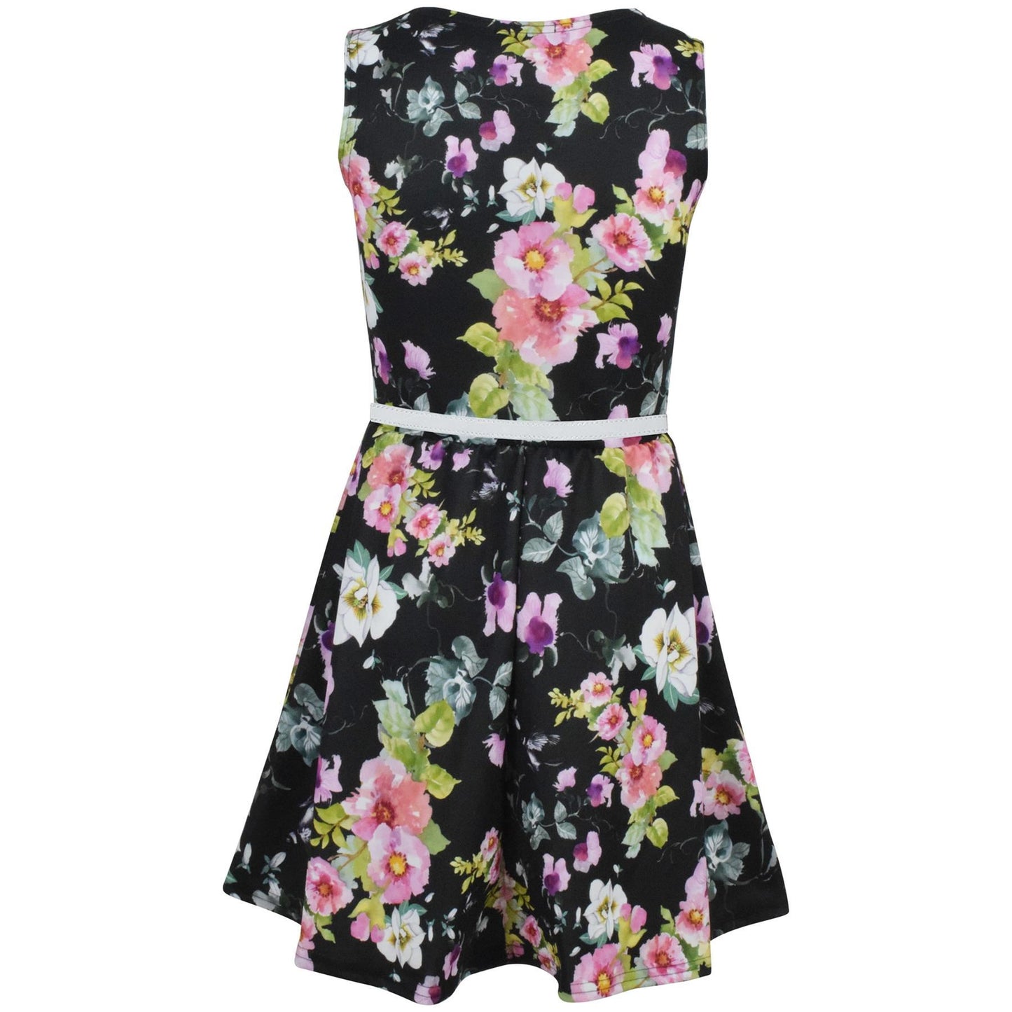 Kids Girls Skater Dress Sleeveless Floral Style Dress Wear Age 5-13 Years