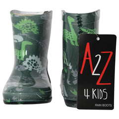 A2Z 4 Kids Boys Dinosaur Print Rain Boots PVC Waterproof Wellington Boot Wellies