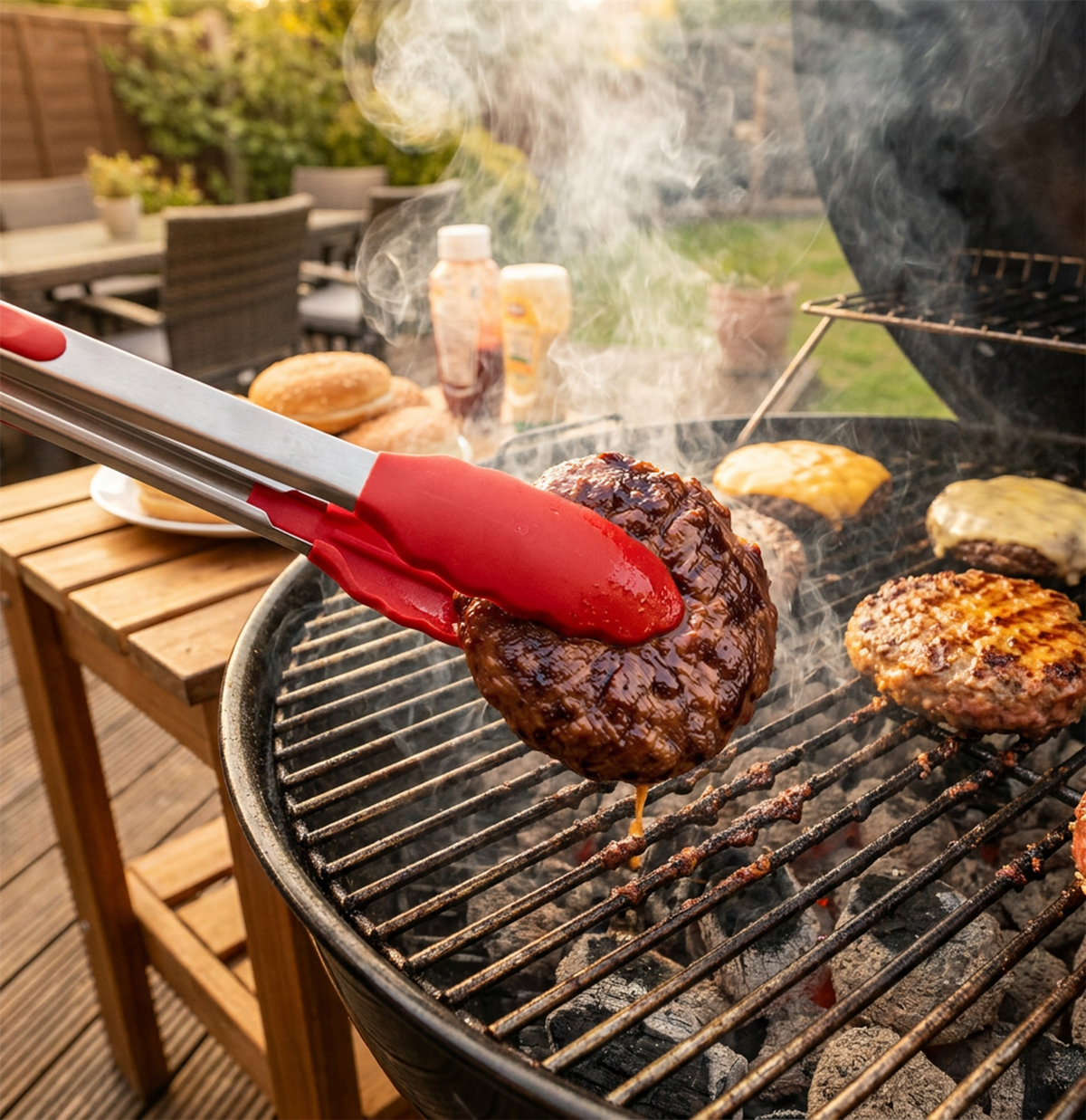 Silicone Grip Tongs Pack of 3 Heat Resistant Kitchen BBQ Cooking Serving Tongs