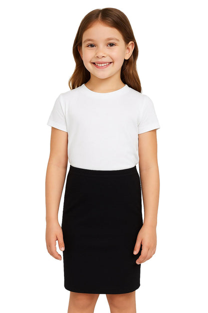 Kids Girls Plain Pencil Skirt Trendy Summer Clothing Sets Age 5-13 Years