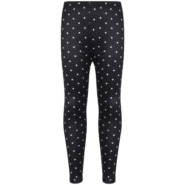 A2Z 4 Kids Girls Legging Spotty Print Black Soft Comfortable Stretchy Party Fashion Legging Pants Age 5-6, 7-8, 9-10, 11-12 & 13 years - A2Z 4 Kids