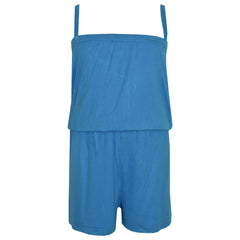 Kids Girls Plain Color Playsuit Trendy Summer All In One Jumpsuit New Age 5-13 Y