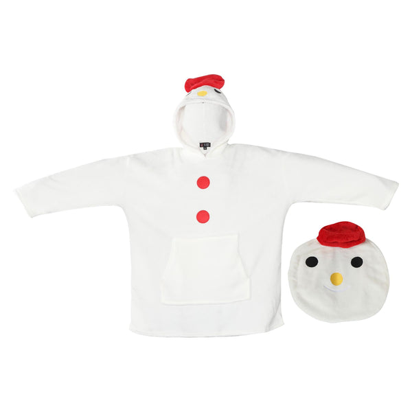 Kids Girls Boys Xmas Snowman Snuggle Christmas Oversized Hoodie Wearable Blanket