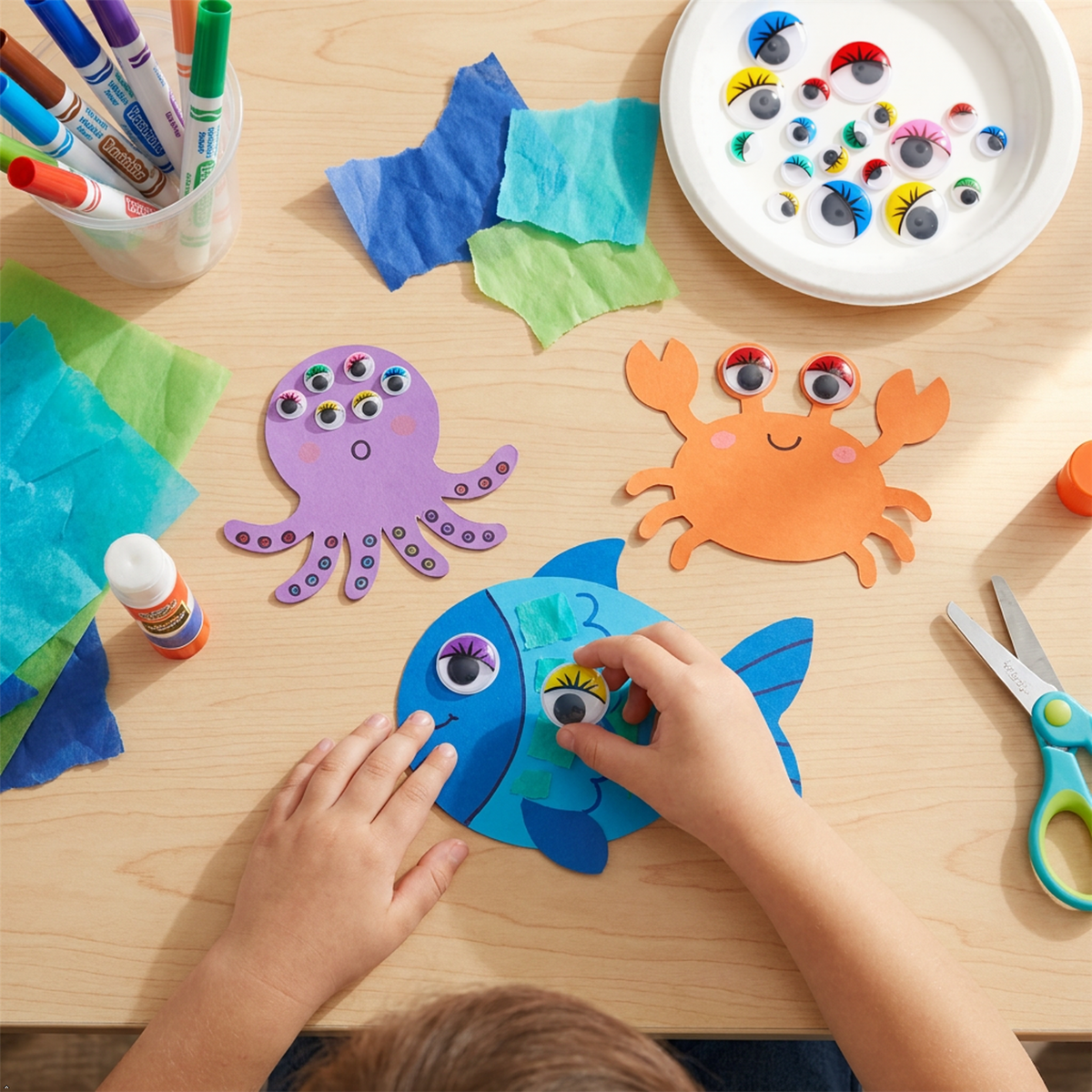50PC Googly Wiggle Eyes Assorted Sizes Colours Craft DIY Art Kids School Pack