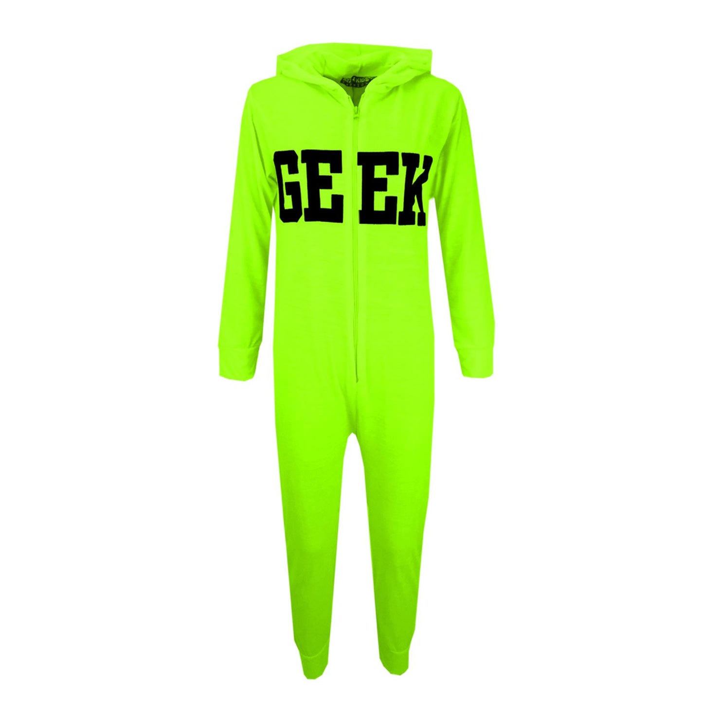 Kids Girls Boys GEEK Print A2Z Onesie One Piece Summer Jumpsuit PJ's 7-13 Years