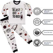 Kids Girls Blast Off To Bed Print Pyjamas Set - A2Z 4 Kids