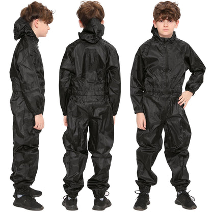 Girls Boys Raincoat Kids Puddle Suit All in One Waterproof Hooded Rainsuit