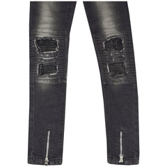 Kids Girls Stretchy Jeans Designer Ripped Drape Panel Denim Pant Trouser 5-13 Yr