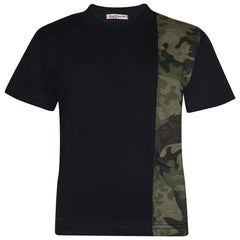 Kids Boys T Shirt Shorts 100% Cotton Contrast Panel Top Summer Short Set 5-13 Yr