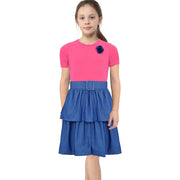 Kids Girls Summer Dress Casual Ruffle Party Dress Age 2-14